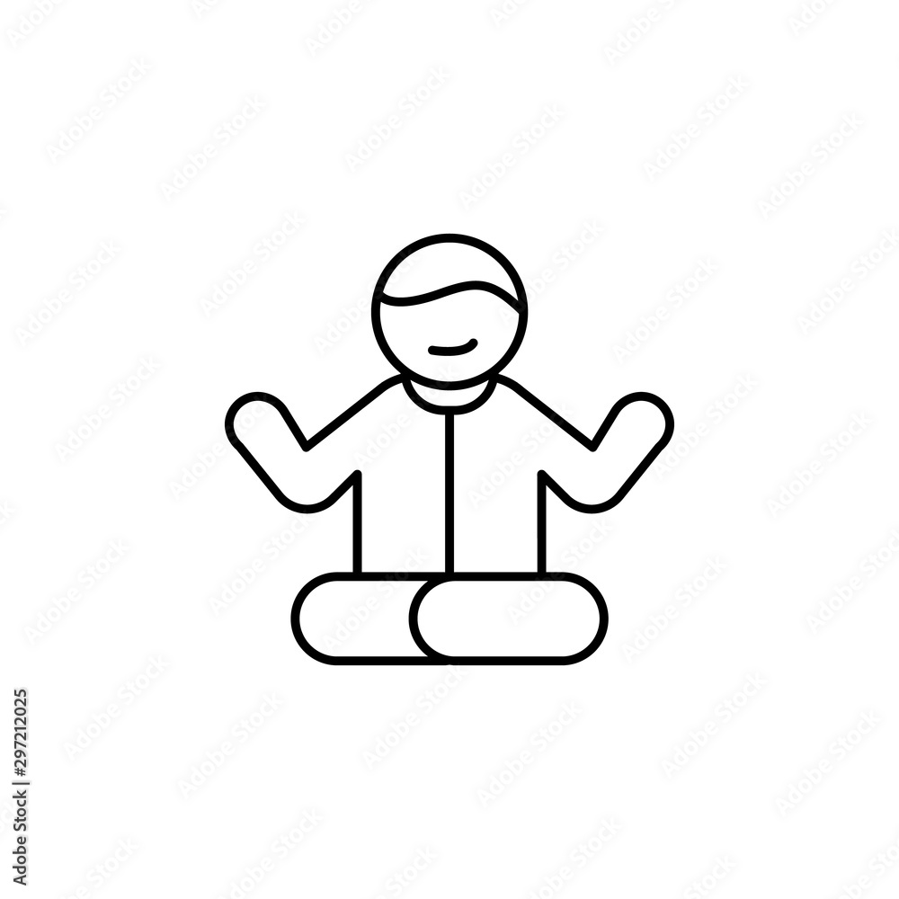 Poster lotus position work icon. simple line, outline vector of office icons for ui and ux, website or mobi
