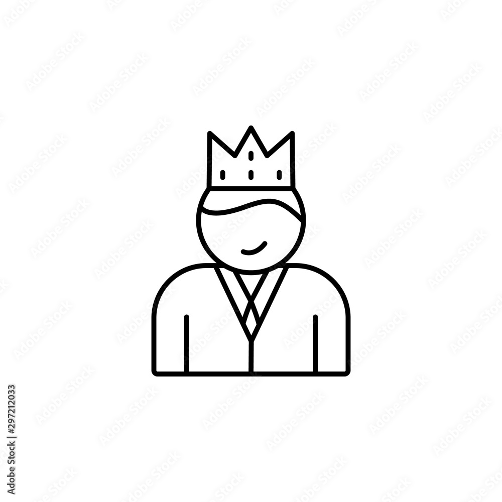Poster king work icon. simple line, outline vector of office icons for ui and ux, website or mobile applica