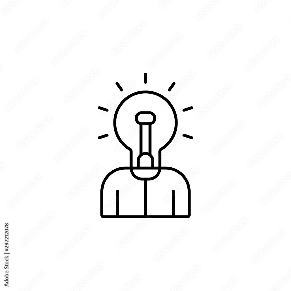 Poster work idea icon. simple line, outline vector of office icons for ui and ux, website or mobile applica