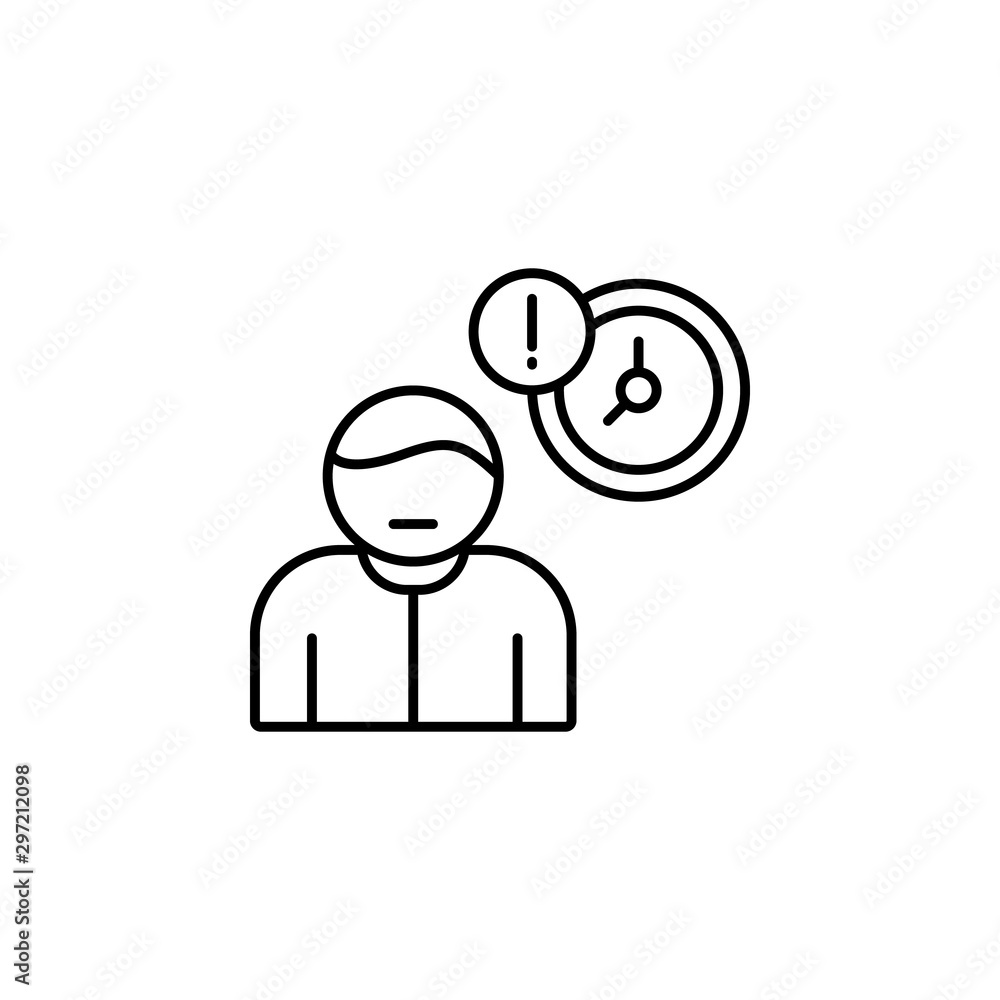 Poster problem time work office icon. simple line, outline vector of office icons for ui and ux, website or
