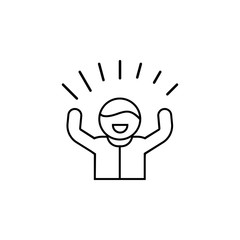 Victory office icon. Simple line, outline vector of office icons for ui and ux, website or mobile application on white background