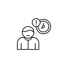 Problem time work office icon. Simple line, outline vector of office icons for ui and ux, website or mobile application on white background