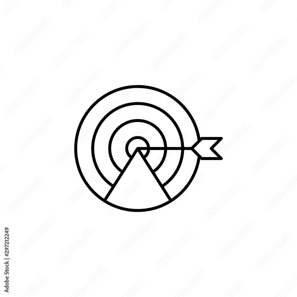 Poster target arrow icon. simple line, outline vector of office icons for ui and ux, website or mobile appl