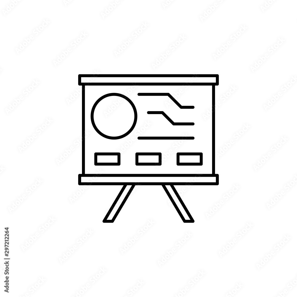 Poster board analysis work icon. simple line, outline vector of office icons for ui and ux, website or mobi