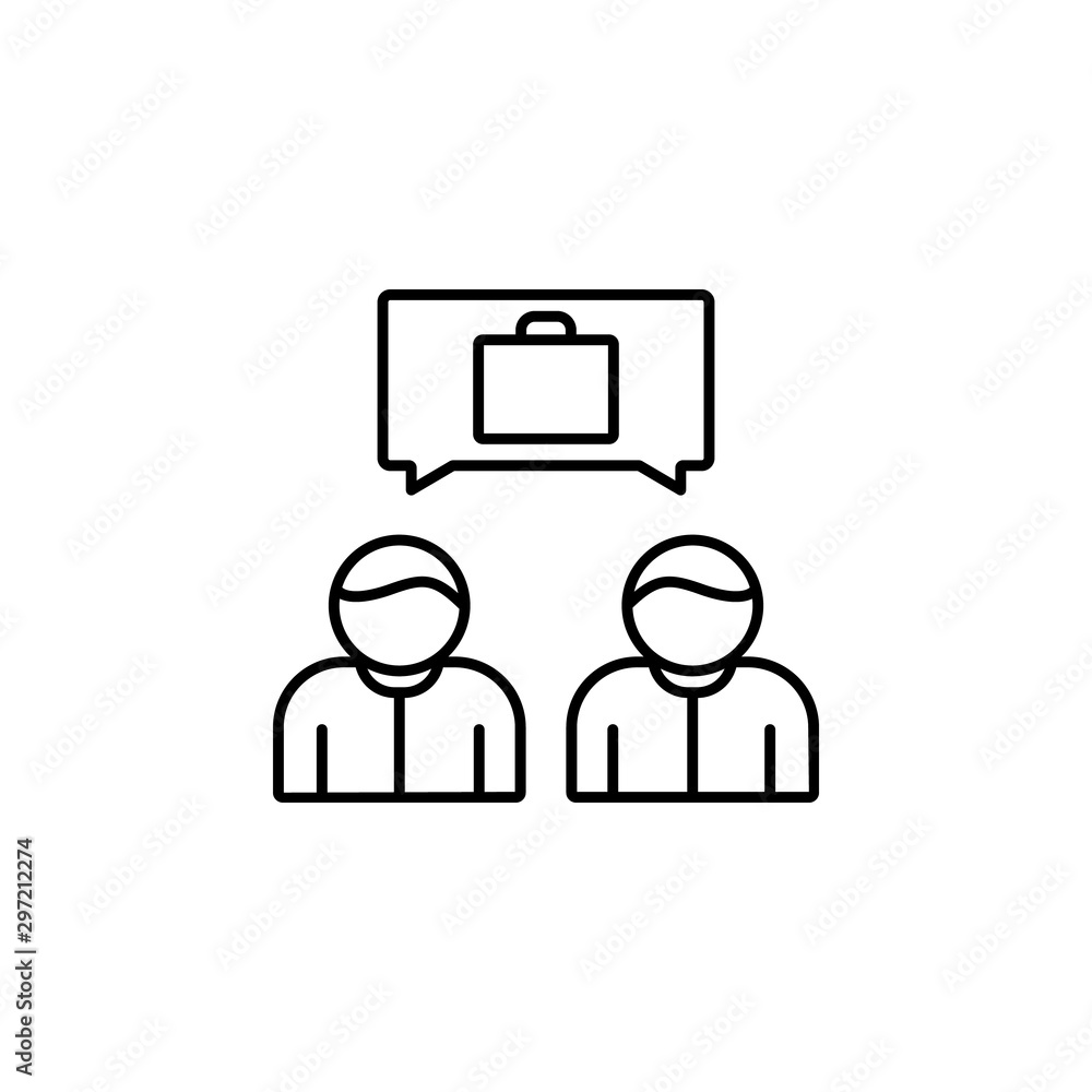 Poster work dialogue icon. simple line, outline vector of office icons for ui and ux, website or mobile app