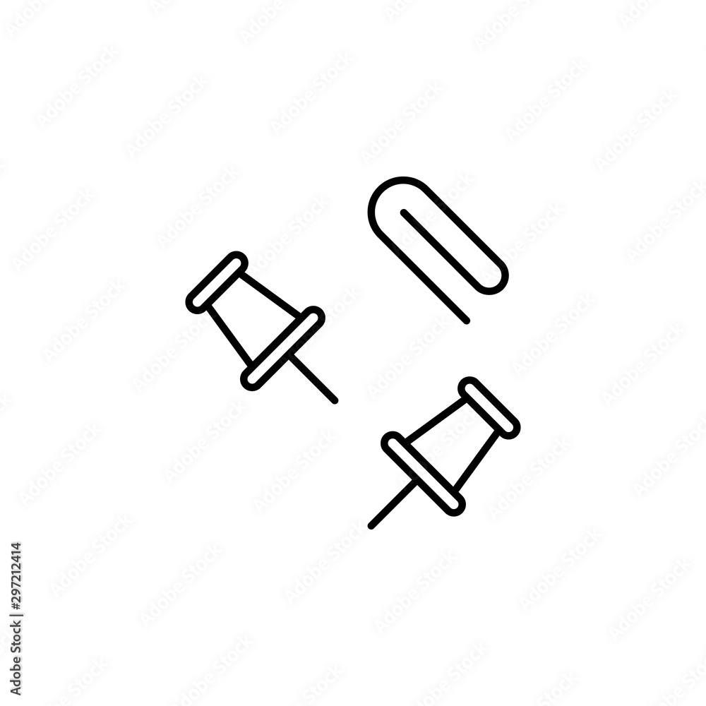 Poster push pin clip icon. simple line, outline vector of office icons for ui and ux, website or mobile app