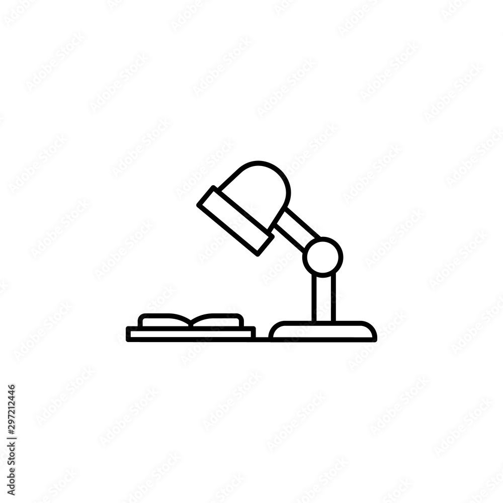 Poster office lamp book icon. simple line, outline vector of office icons for ui and ux, website or mobile 