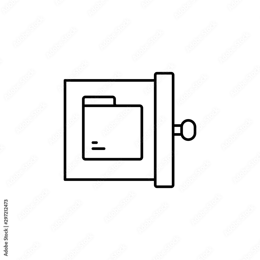 Poster backdoor, file, folder icon. simple line, outline vector of confidential information icons for ui an