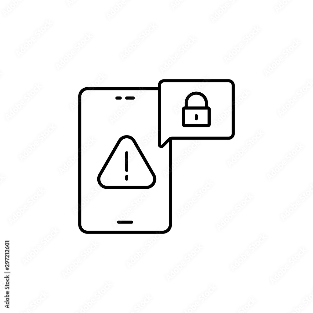 Poster mobile, error, key, password icon. simple line, outline vector of confidential information icons for