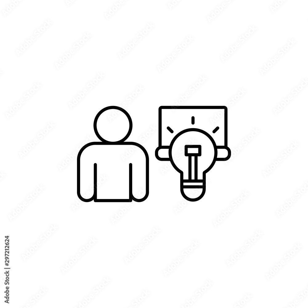 Poster man, notebook, idea icon. simple line, outline vector of confidential information icons for ui and u
