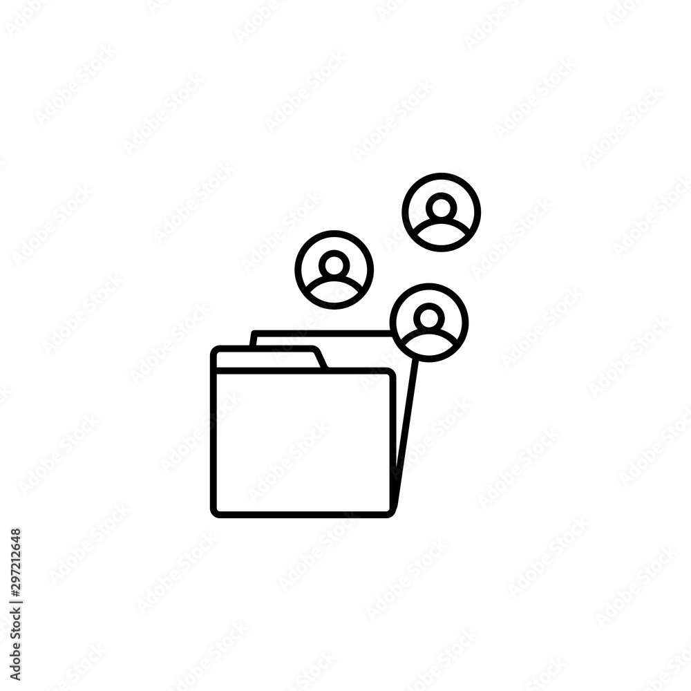 Poster folder, accounts icon. simple line, outline vector of confidential information icons for ui and ux, 