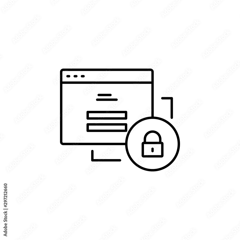 Poster account login, website icon. simple line, outline vector of confidential information icons for ui an