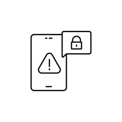 Mobile, error, key, password icon. Simple line, outline vector of confidential information icons for ui and ux, website or mobile application