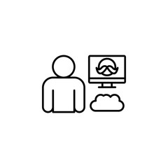Man, disguise, cloud icon. Simple line, outline vector of confidential information icons for ui and ux, website or mobile application