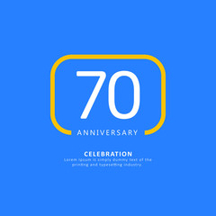 70 Year Anniversary Vector Template Design Illustration