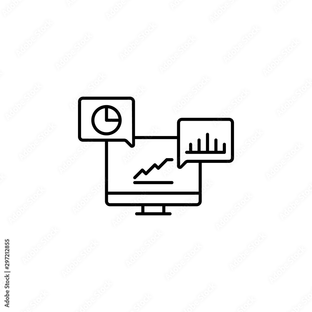 Poster monitor, analytic icon. simple line, outline vector of confidential information icons for ui and ux,