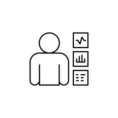 Man, personal, information icon. Simple line, outline vector of confidential information icons for ui and ux, website or mobile application
