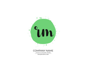 R M RM Initial handwriting logo design. Beautyful design handwritten logo for fashion, team, wedding, luxury logo.