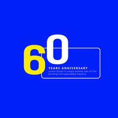 60 Year Anniversary Vector Template Design Illustration