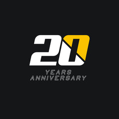 Fototapeta premium 20 Year Anniversary Vector Template Design Illustration