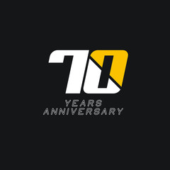 70 Year Anniversary Vector Template Design Illustration