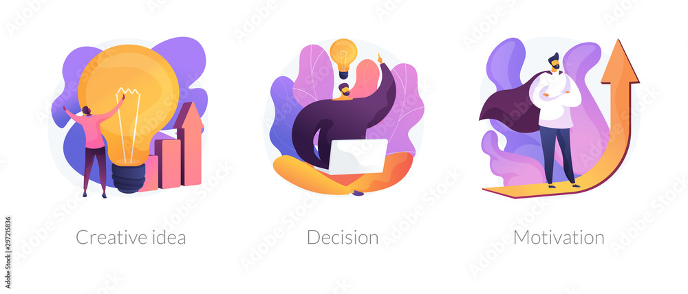 Canvas Prints innovative business strategy icons set. brainstorm, problem solution development, personal growth. c
