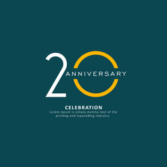 20 Year Anniversary Vector Template Design Illustration