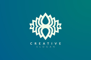 Design abstract flower and leaf logo for spa, hotel, beauty, health, fashion, cosmetic, boutique, salon, yoga, therapy. Simple and modern vector design for your business brand or product.