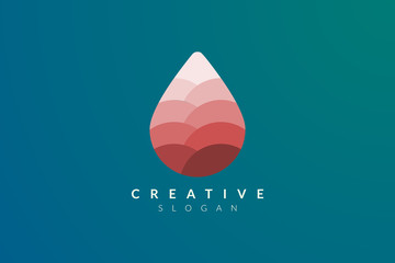 Minimalist abstract shaped water drop logo design. Simple and modern vector design for business brand and product.