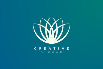 Obraz premium Design abstract flower and leaf logo for spa, hotel, beauty, health, fashion, cosmetic, boutique, salon, yoga, therapy. Simple and modern vector design for your business brand or product.