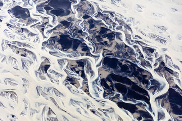 Iceland glacier aerial photography with beautiful abstract colours