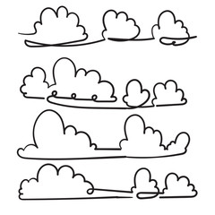 doodle cloud illustration vector with handdrawn style