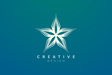 Design abstract flower and leaf logo for spa, hotel, beauty, health, fashion, cosmetic, boutique, salon, yoga, therapy. Simple and modern vector design for your business brand or product.