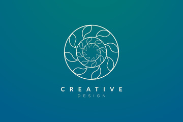 Leaf and circle combination logo design for spa, hotel, beauty, health, fashion, cosmetic, boutique, salon, yoga, therapy. Simple and modern vector design for your business brand or product.