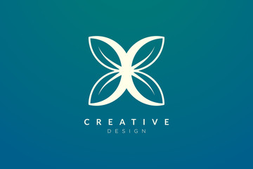 Abstract flower and leaf logo design. Simple and modern vector design for business brands in the spa, hotel, beauty, health, fashion, cosmetic, boutique, salon, yoga, therapy.