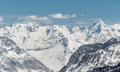 Fototapeta na wymiar Snow mountain in Swiss alps mountain range, Switzerland 
