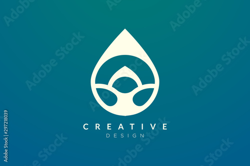 Minimalist Abstract Shaped Water Drop Logo Design Simple And Modern Vector Design For Business Brand And Product Wall Mural Murnifine