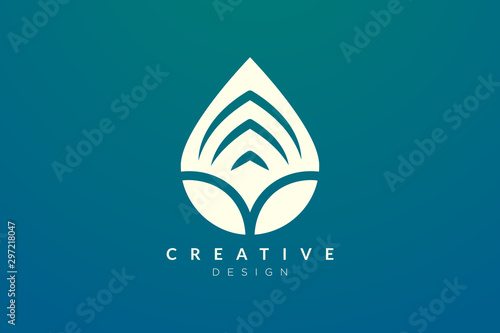 Minimalist Abstract Shaped Water Drop Logo Design Simple And Modern Vector Design For Business Brand And Product Wall Mural Murnifine