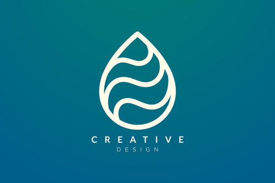 Minimalist abstract shaped water drop logo design. Simple and modern vector design for business brand and product.
