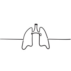 doodle lung illustration icon with handdrawn style
