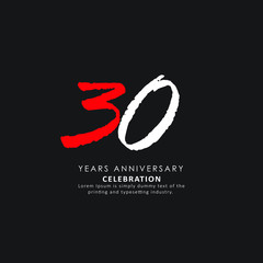 30 Year Anniversary Vector Template Design Illustration