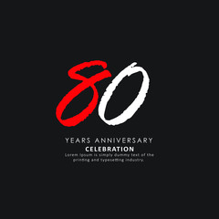 80 Year Anniversary Vector Template Design Illustration