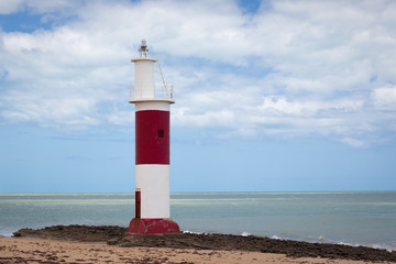 Praia de Galinhos, Rio Grande do Norte, Brasil. Farol do Galinho-RN.