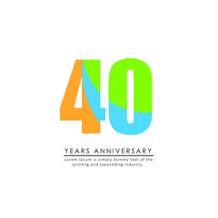 40 Year Anniversary Vector Template Design Illustration