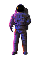 astronaut standing isolated on white background