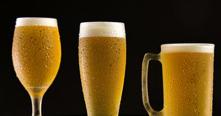 Droplets on freshly poured beer detail macro delicious unfocused