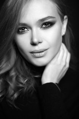 Fototapeta premium Beautiful model posing in studio. sensual girl