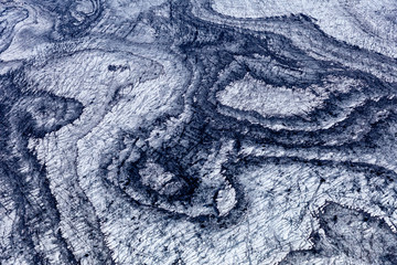 Naklejka premium Iceland glacier aerial photography with beautiful abstract colours