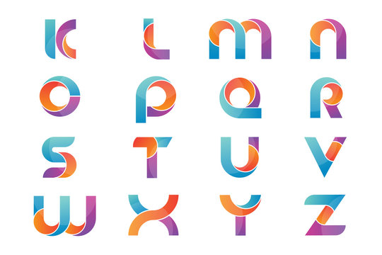 Set of alphabet logo icons design template elements, vector sign symbol