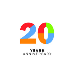 20 Year Anniversary Vector Template Design Illustration